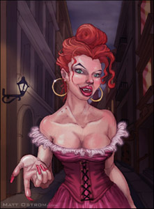 Fantasy Poster, Venisa.  A vampier from a poor section of town.